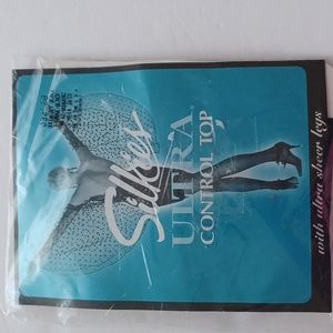 Silkies ultra control top new pantyhose queen x-large jet black